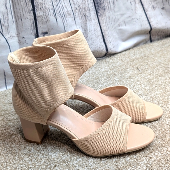 Newbella Shoes - Elegant Cream Block Heel Sandals